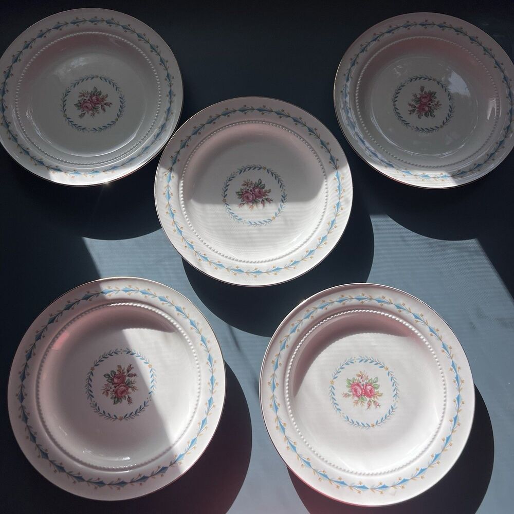 5 Harmony House MOUNT VERNON Salad Dessert Plates 7 in Hall China Vintage USA